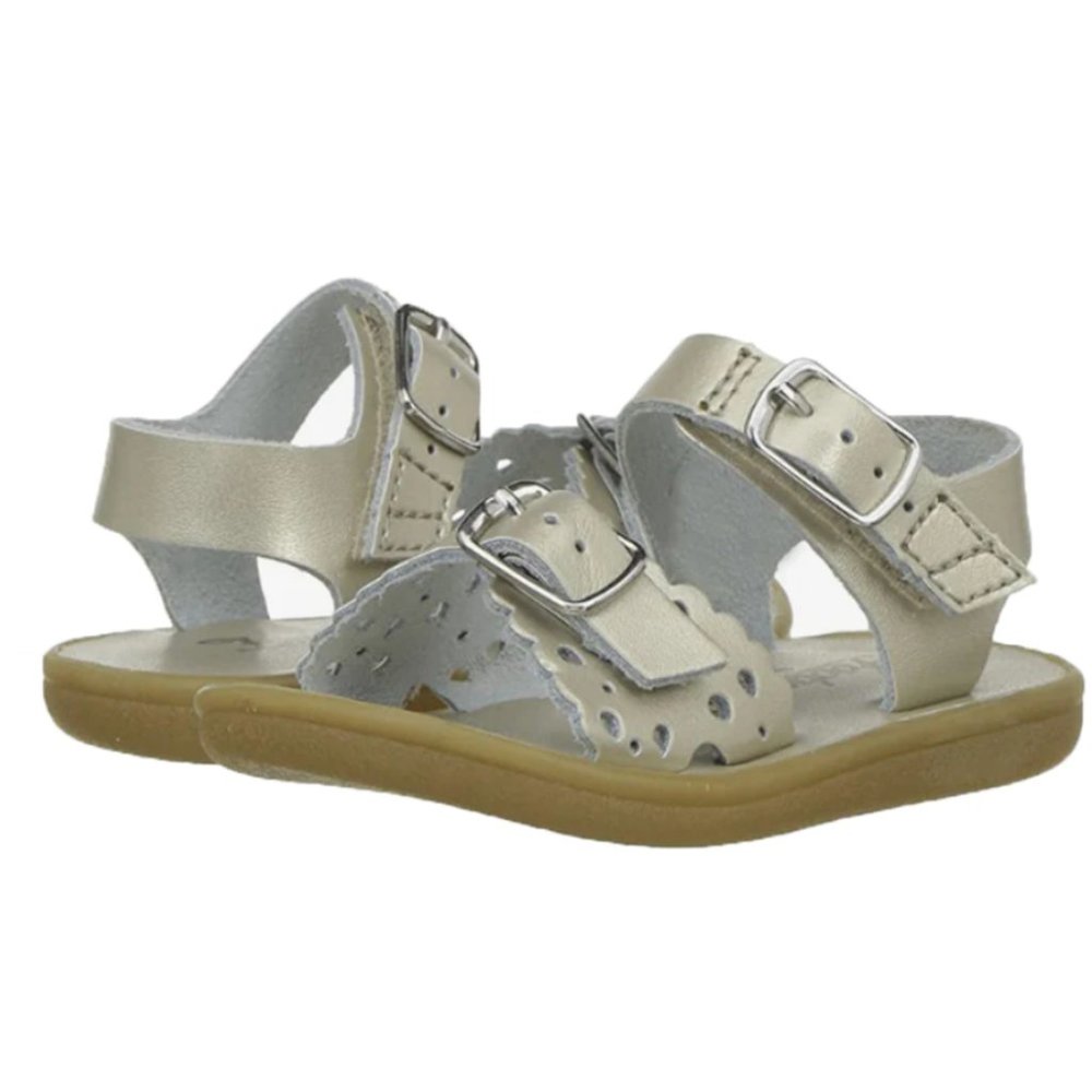 FOOTMATES GOLD ECO-ARIEL SANDALS hearts 7T Toddler Girls Shoes spring summer